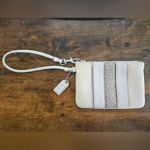 Vintage Coach cream wristlet